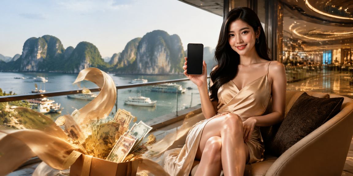 Người chơi tại Vịnh Hạ Long xem thông tin hoàn tiền và số dư rút được trên điện thoại