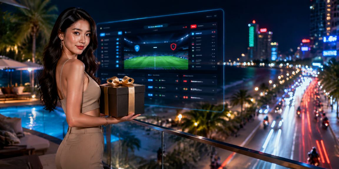 Quang cảnh Nha Trang về đêm với ánh đèn neon tại khu vực casino và cá cược