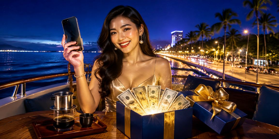 Người chơi Phan Thiết xem tỷ lệ kèo bóng đá trên điện thoại tại quán cà phê